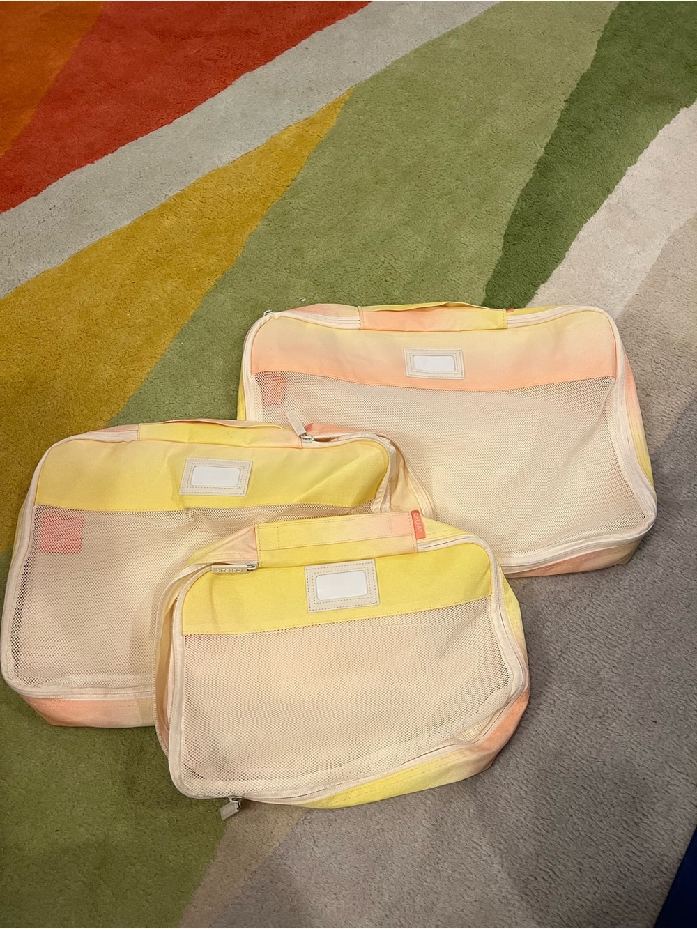 Calpak Set of 3 Packing Cubes in Sorbet Small, Medium & Large